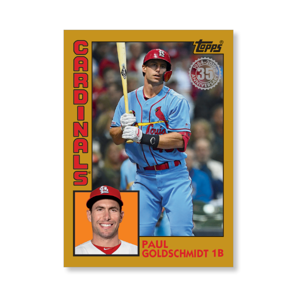 Paul Goldschmidt 2019 Topps Baseball Update Series 2023 Topps Baseball Poster Gold Ed. # to 1- artbble-pos-19tbus-5141-gold-s