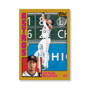 Michael Brantley 2019 Topps Baseball Update Series 2028 Topps Baseball Poster Gold Ed. # to 1- artbble-pos-19tbus-5146-gold-s