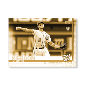 Carter Kieboom 2019 Topps Baseball Update Series Short Printed Base Card Photo Variation Poster Gold Ed. # to 1- artbble-pos-19tbus-5202-gold-s