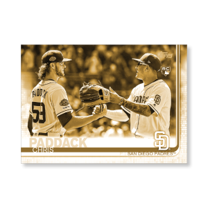 Chris Paddack 2019 Topps Baseball Update Series Short Printed Base Card Photo Variation Poster Gold Ed. # to 1- artbble-pos-19tbus-5203-gold-s
