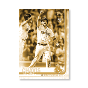 Michael Chavis 2019 Topps Baseball Update Series Short Printed Base Card Photo Variation Poster Gold Ed. # to 1- artbble-pos-19tbus-5205-gold-s