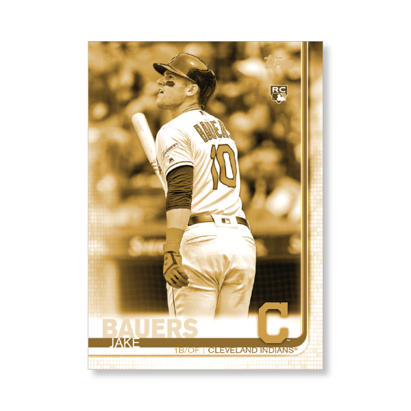 Jake Bauers 2019 Topps Baseball Update Series Short Printed Base Card Photo Variation Poster Gold Ed. # to 1- artbble-pos-19tbus-5212-gold-s