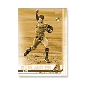 Jon Duplantier 2019 Topps Baseball Update Series Short Printed Base Card Photo Variation Poster Gold Ed. # to 1- artbble-pos-19tbus-5214-gold-s