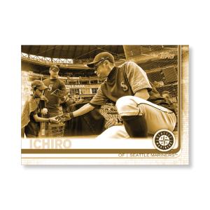 Ichiro 2019 Topps Baseball Update Series Short Printed Base Card Photo Variation Poster Gold Ed. # to 1- artbble-pos-19tbus-5247-gold-s