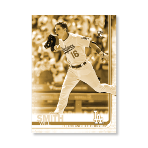 Will Smith 2019 Topps Baseball Update Series Short Printed Base Card Photo Variation Poster Gold Ed. # to 1- artbble-pos-19tbus-5257-gold-s