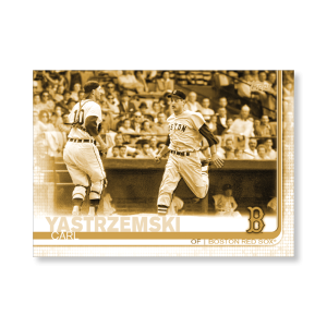 Carl Yastrzemski 2019 Topps Baseball Update Series Short Printed Base Card Photo Variation Poster Gold Ed. # to 1- artbble-pos-19tbus-5258-gold-s
