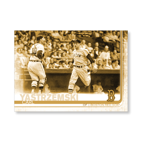 Carl Yastrzemski 2019 Topps Baseball Update Series Short Printed Base Card Photo Variation Poster Gold Ed. # to 1- artbble-pos-19tbus-5258-gold-s