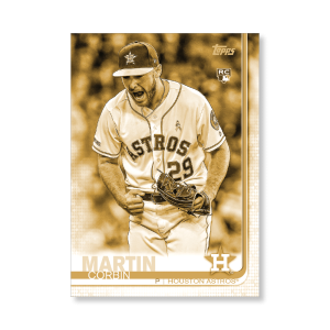 Corbin Martin 2019 Topps Baseball Update Series Super Short Printed Rookie Variation Poster Gold Ed. # to 1- artbble-pos-19tbus-5278-gold-s
