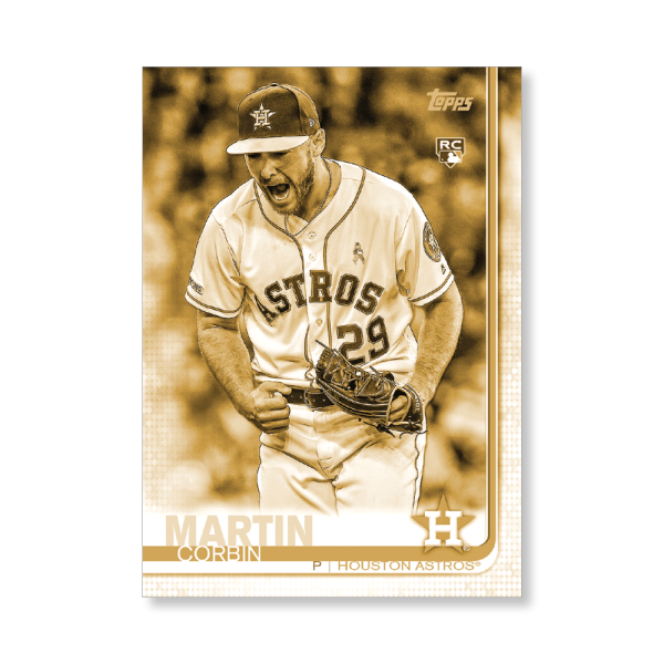 Corbin Martin 2019 Topps Baseball Update Series Super Short Printed Rookie Variation Poster Gold Ed. # to 1- artbble-pos-19tbus-5278-gold-s