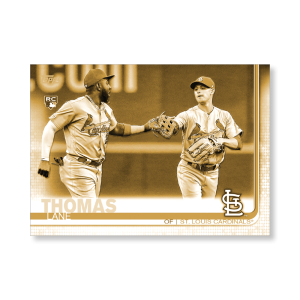 Lane Thomas 2019 Topps Baseball Update Series Super Short Printed Rookie Variation Poster Gold Ed. # to 1- artbble-pos-19tbus-5290-gold-s