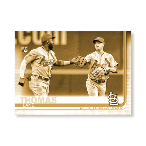 Lane Thomas 2019 Topps Baseball Update Series Super Short Printed Rookie Variation Poster Gold Ed. # to 1- artbble-pos-19tbus-5290-gold-s
