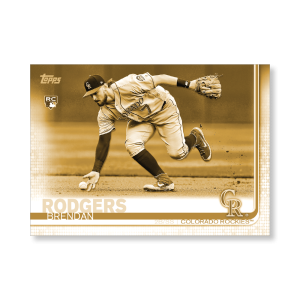 Brendan Rodgers 2019 Topps Baseball Update Series Super Short Printed Rookie Variation Poster Gold Ed. # to 1- artbble-pos-19tbus-5296-gold-s