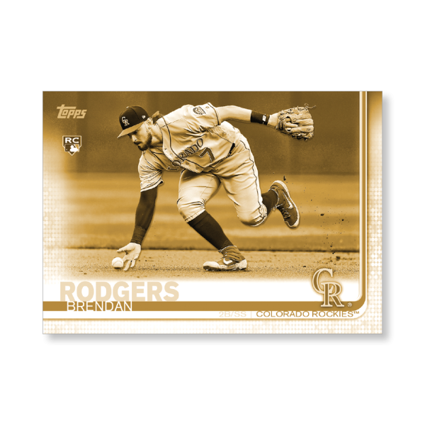 Brendan Rodgers 2019 Topps Baseball Update Series Super Short Printed Rookie Variation Poster Gold Ed. # to 1- artbble-pos-19tbus-5296-gold-s