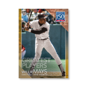 Willie Mays 2019 Topps Baseball Update Series 150 Years of Baseball Poster Gold Ed. # to 1- artbble-pos-19tbus-5302-gold-s