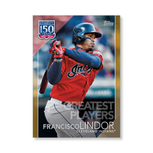 Francisco Lindor 2019 Topps Baseball Update Series 150 Years of Baseball Poster Gold Ed. # to 1- artbble-pos-19tbus-5315-gold-s
