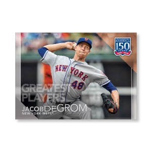 Jacob deGrom 2019 Topps Baseball Update Series 150 Years of Baseball Poster # to 99- artbble-pos-19tbus-5320-s