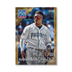 Manny Machado 2019 Topps Baseball Update Series 150 Years of Baseball Poster Gold Ed. # to 1- artbble-pos-19tbus-5325-gold-s