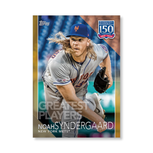 Noah Syndergaard 2019 Topps Baseball Update Series 150 Years of Baseball Poster Gold Ed. # to 1- artbble-pos-19tbus-5328-gold-s