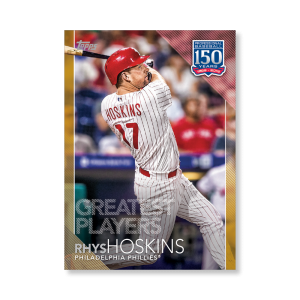 Rhys Hoskins 2019 Topps Baseball Update Series 150 Years of Baseball Poster Gold Ed. # to 1- artbble-pos-19tbus-5332-gold-s
