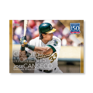 Jose Canseco 2019 Topps Baseball Update Series 150 Years of Baseball Poster Gold Ed. # to 1- artbble-pos-19tbus-5366-gold-s