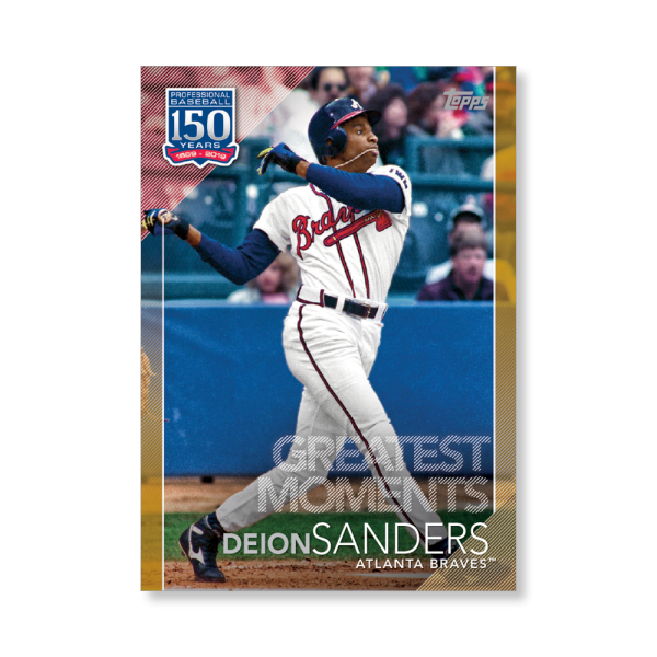 Deion Sanders 2019 Topps Baseball Update Series 150 Years of Baseball Poster Gold Ed. # to 1- artbble-pos-19tbus-5367-gold-s