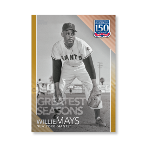 Willie Mays 2019 Topps Baseball Update Series 150 Years of Baseball Poster Gold Ed. # to 1- artbble-pos-19tbus-5379-gold-s