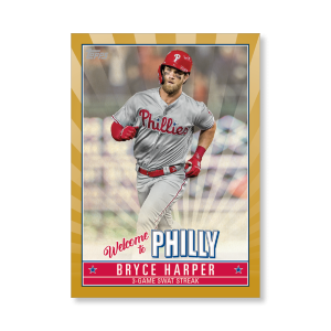 Bryce Harper 2019 Topps Baseball Update Series Player Highlights 14 Poster Gold Ed. # to 1- artbble-pos-19tbus-5614-gold-s