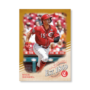 Nick Senzel 2019 Topps Baseball Update Series EST 1869 Poster Gold Ed. # to 1- artbble-pos-19tbus-5715-gold-s