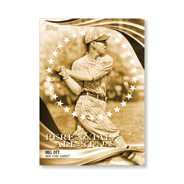 Mel Ott 2019 Topps Baseball Update Series Perennial All Stars Poster Gold Ed. # to 1- artbble-pos-19tbus-5822-gold-s