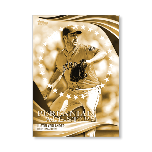 Justin Verlander 2019 Topps Baseball Update Series Perennial All Stars Poster Gold Ed. # to 1- artbble-pos-19tbus-5835-gold-s