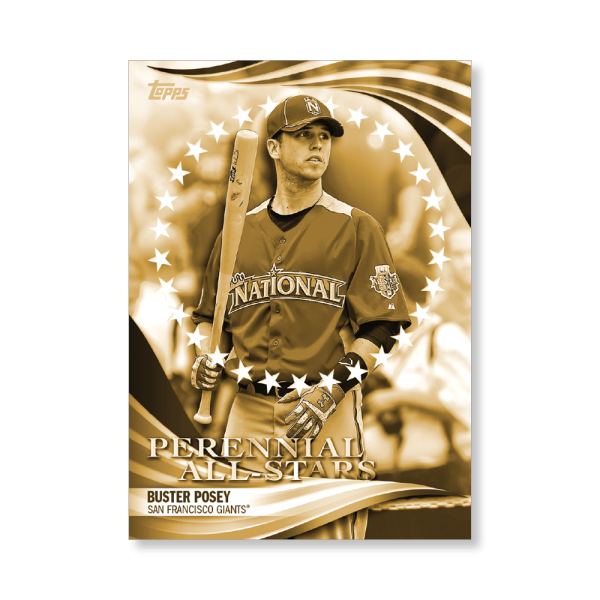 Buster Posey 2019 Topps Baseball Update Series Perennial All Stars Poster Gold Ed. # to 1- artbble-pos-19tbus-5840-gold-s