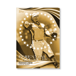 Francisco Lindor 2019 Topps Baseball Update Series Perennial All Stars Poster Gold Ed. # to 1- artbble-pos-19tbus-5850-gold-s