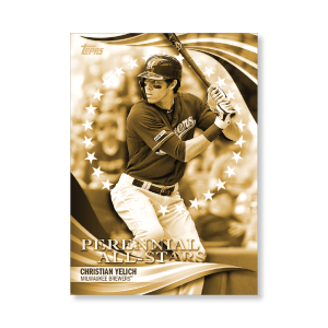 Christian Yelich 2019 Topps Baseball Update Series Perennial All Stars Poster Gold Ed. # to 1- artbble-pos-19tbus-5851-gold-s