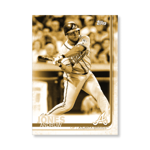 Andruw Jones 2019 Topps Baseball Update Series Braves Alumni Poster Gold Ed. # to 1- artbble-pos-19tbus-7707-gold-s