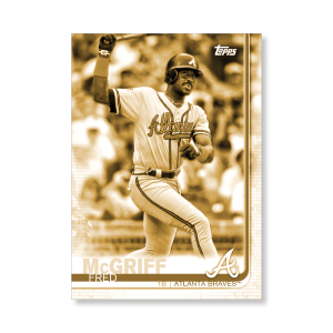 Fred Mcgriff 2019 Topps Baseball Update Series Braves Alumni Poster Gold Ed. # to 1- artbble-pos-19tbus-7708-gold-s