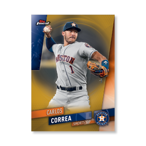 Carlos Correa 2019 Topps Finest Baseball Base Poster Gold Ed. # to 1- artbble-pos-19tfbb-1030-gold-s