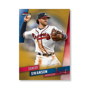 Dansby Swanson 2019 Topps Finest Baseball Base Poster Gold Ed. # to 1- artbble-pos-19tfbb-1037-gold-s
