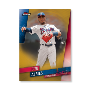 Ozzie Albies 2019 Topps Finest Baseball Base Poster Gold Ed. # to 1- artbble-pos-19tfbb-1038-gold-s