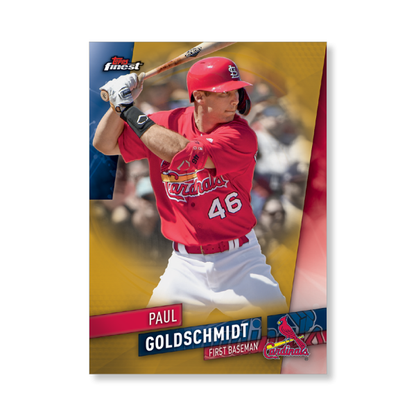 Paul Goldschmidt 2019 Topps Finest Baseball Base Poster Gold Ed. # to 1- artbble-pos-19tfbb-1042-gold-s