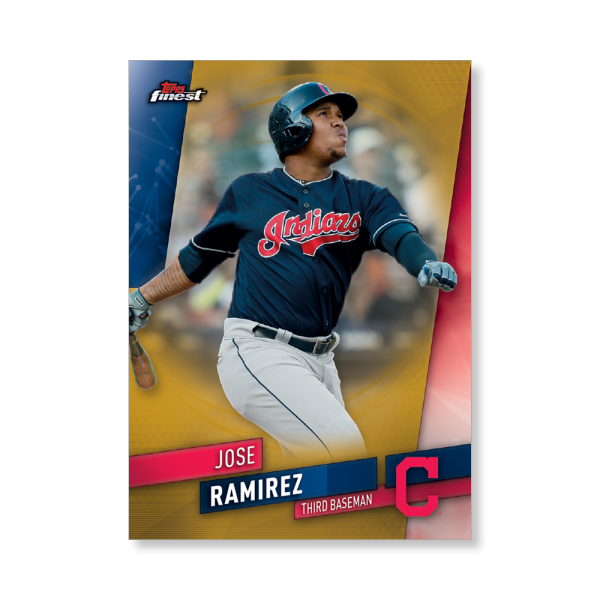 Jose Ramirez 2019 Topps Finest Baseball Base Poster Gold Ed. # to 1- artbble-pos-19tfbb-1055-gold-s