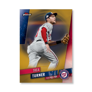 Trea Turner 2019 Topps Finest Baseball Base Poster Gold Ed. # to 1- artbble-pos-19tfbb-1065-gold-s