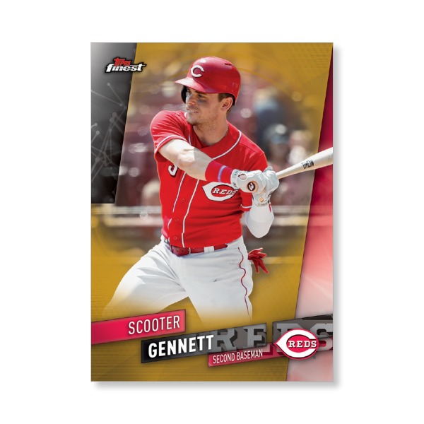Scooter Gennett 2019 Topps Finest Baseball Base Poster Gold Ed. # to 1- artbble-pos-19tfbb-1083-gold-s