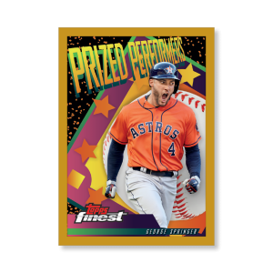 George Springer 2019 Topps Finest Baseball Prized Performers Poster Gold Ed. # to 1- artbble-pos-19tfbb-2206-gold-s