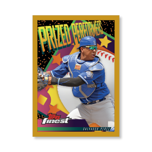 Salvador Perez 2019 Topps Finest Baseball Prized Performers Poster Gold Ed. # to 1- artbble-pos-19tfbb-2212-gold-s