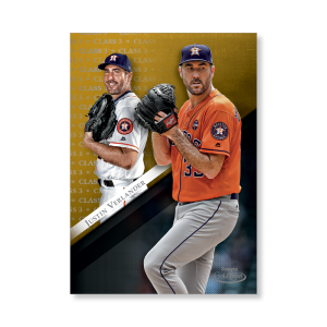 Justin Verlander 2019 Topps Gold Label Baseball Poster Gold Ed. # to 1- artbble-pos-19tglb-1425-gold-s