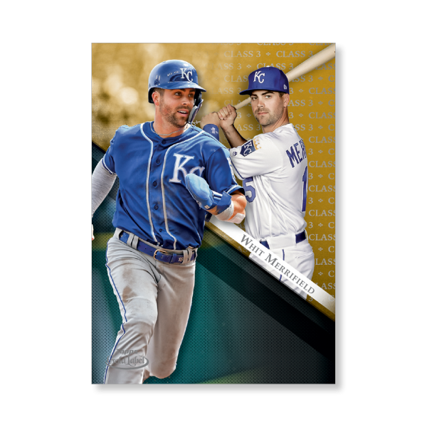 Whit Merrifield 2019 Topps Gold Label Baseball Poster Gold Ed. # to 1- artbble-pos-19tglb-1432-gold-s