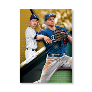Corey Seager 2019 Topps Gold Label Baseball Poster Gold Ed. # to 1- artbble-pos-19tglb-1435-gold-s