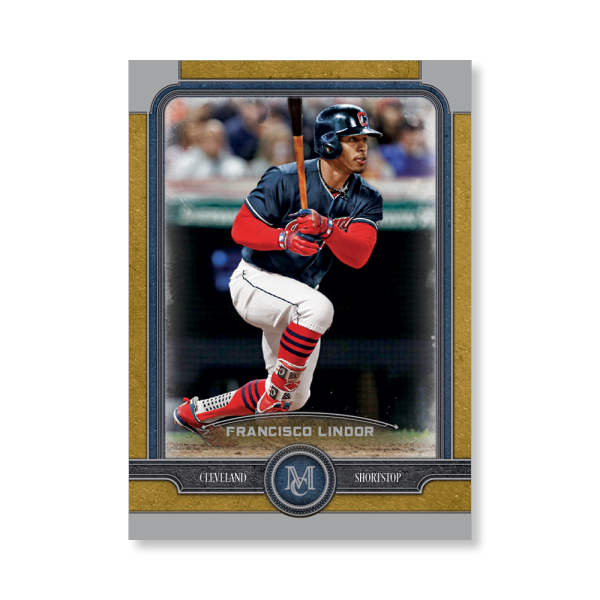 Francisco Lindor Topps Museum Baseball Base Cards Poster Gold Ed. # to 1- artbble-pos-19tmbb-1001-gold-s