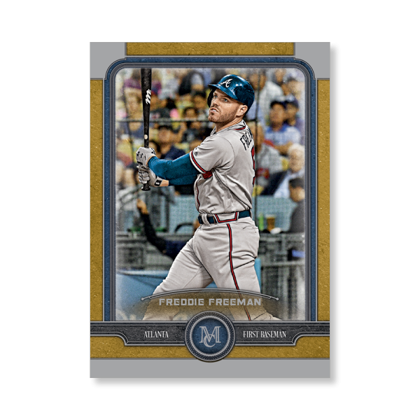 Freddie Freeman Topps Museum Baseball Base Cards Poster Gold Ed. # to 1- artbble-pos-19tmbb-1007-gold-s