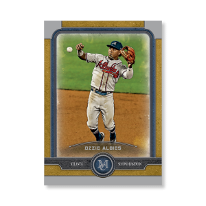 Ozzie Albies Topps Museum Baseball Base Cards Poster Gold Ed. # to 1- artbble-pos-19tmbb-1008-gold-s